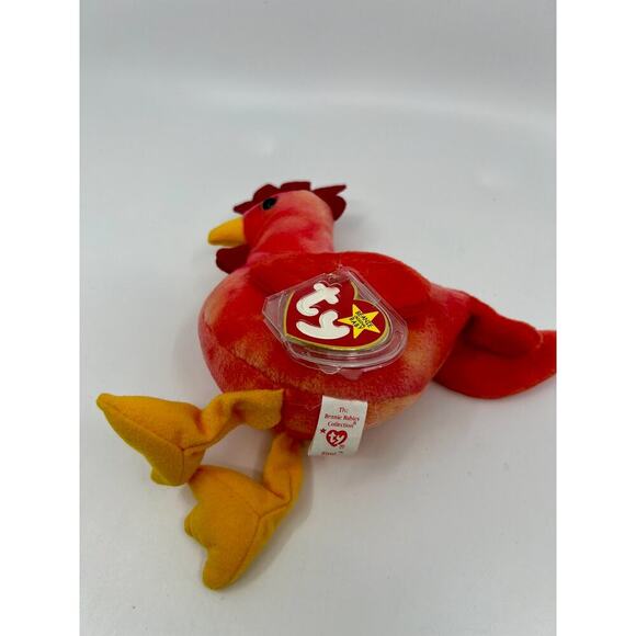 TY Beanie Baby Babies Original 1996 Strut Chicken Rooster Retired Plush Doll 7" - Picture 4 of 4